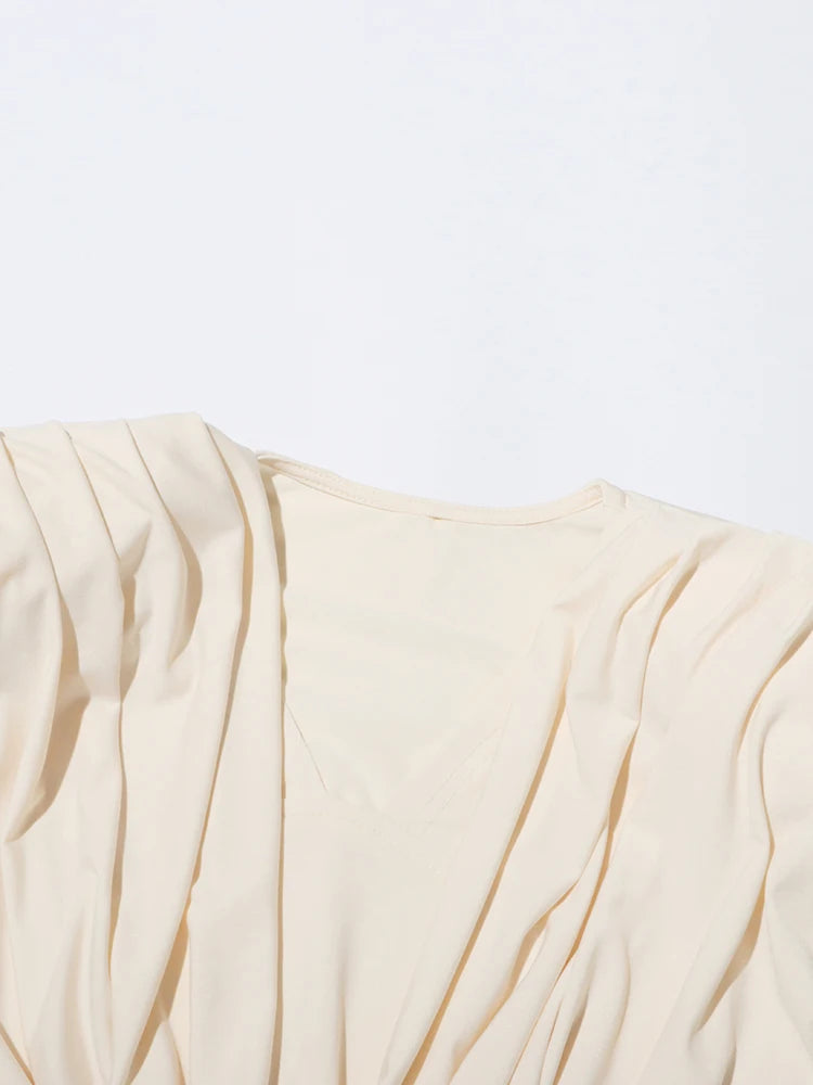 Patricia Spliced Folds Blouse — shirts & tops in beige — additional view