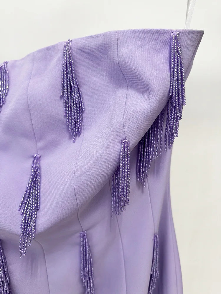 Lily Tassel Pendant Beaded Dress