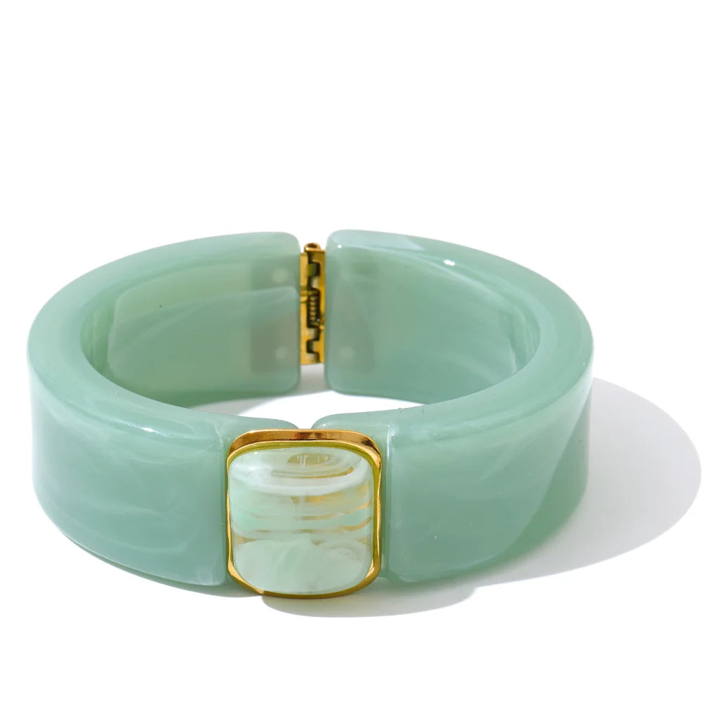Acrylic Square Marble Bracelet Bangle