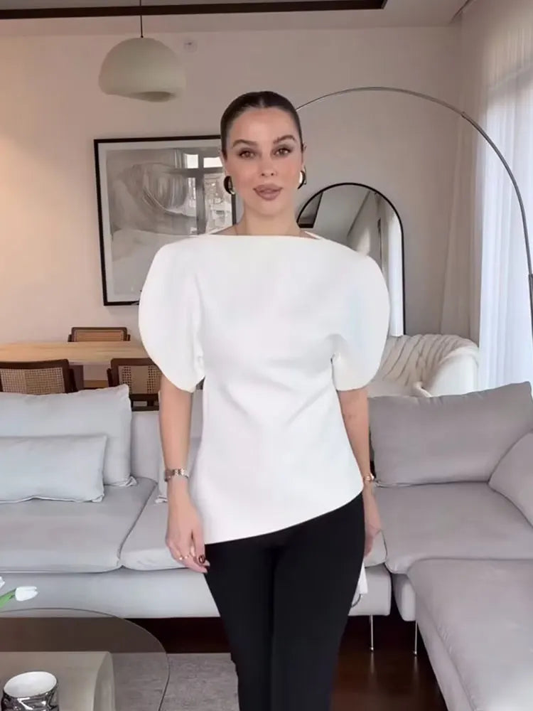 Debbie Asymmetrical Puff Top