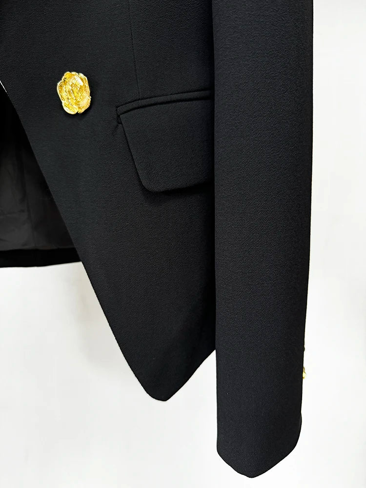 Blazer con bottoni in metallo rosa