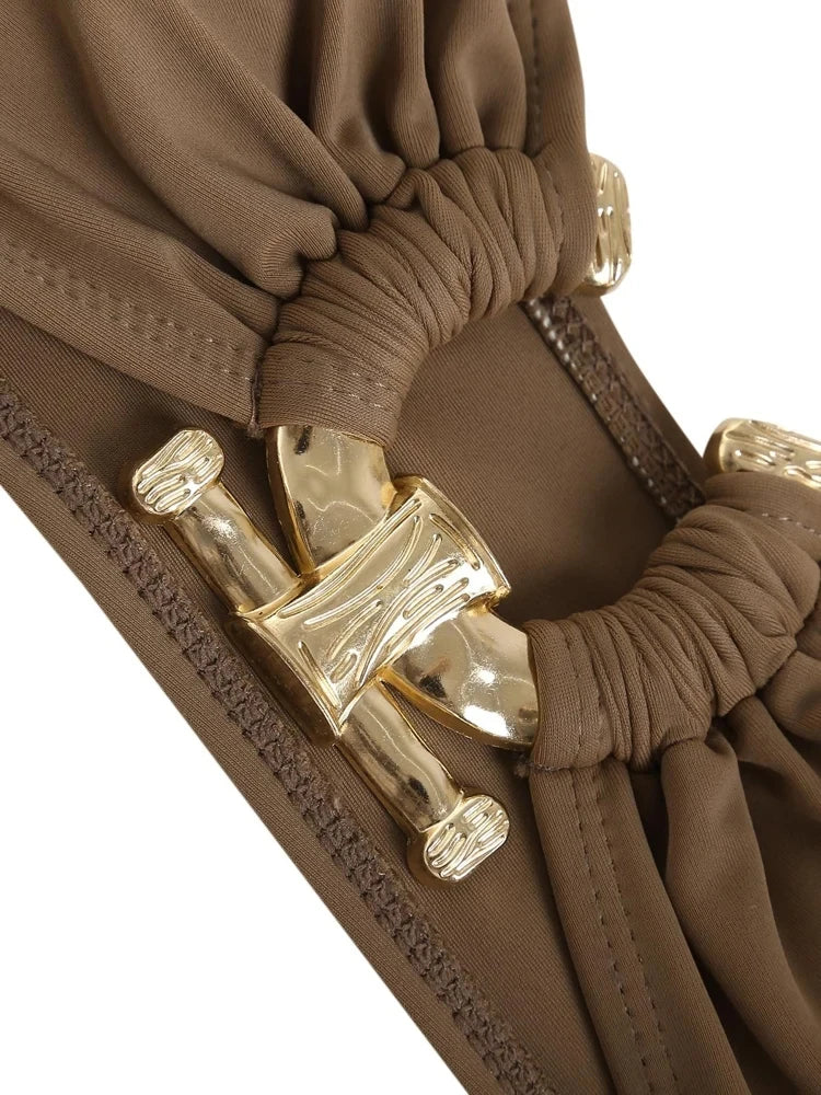 Bikini bandeau à anneaux