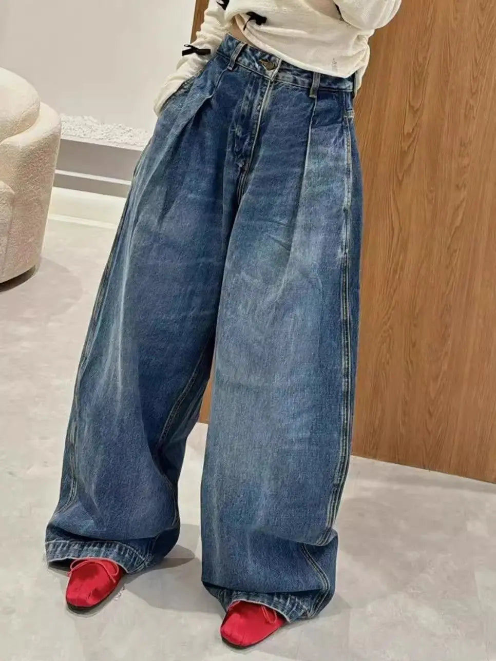 Amerykańskie jeansy retro curved