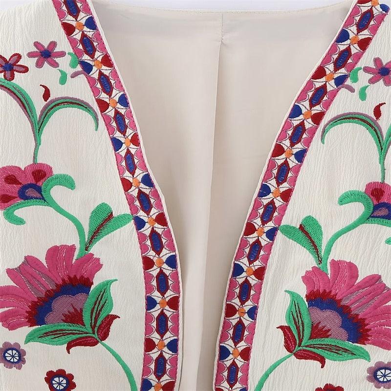 Camille Embroidered Vest - Pink from The House of CO-KY - Shirts & Tops