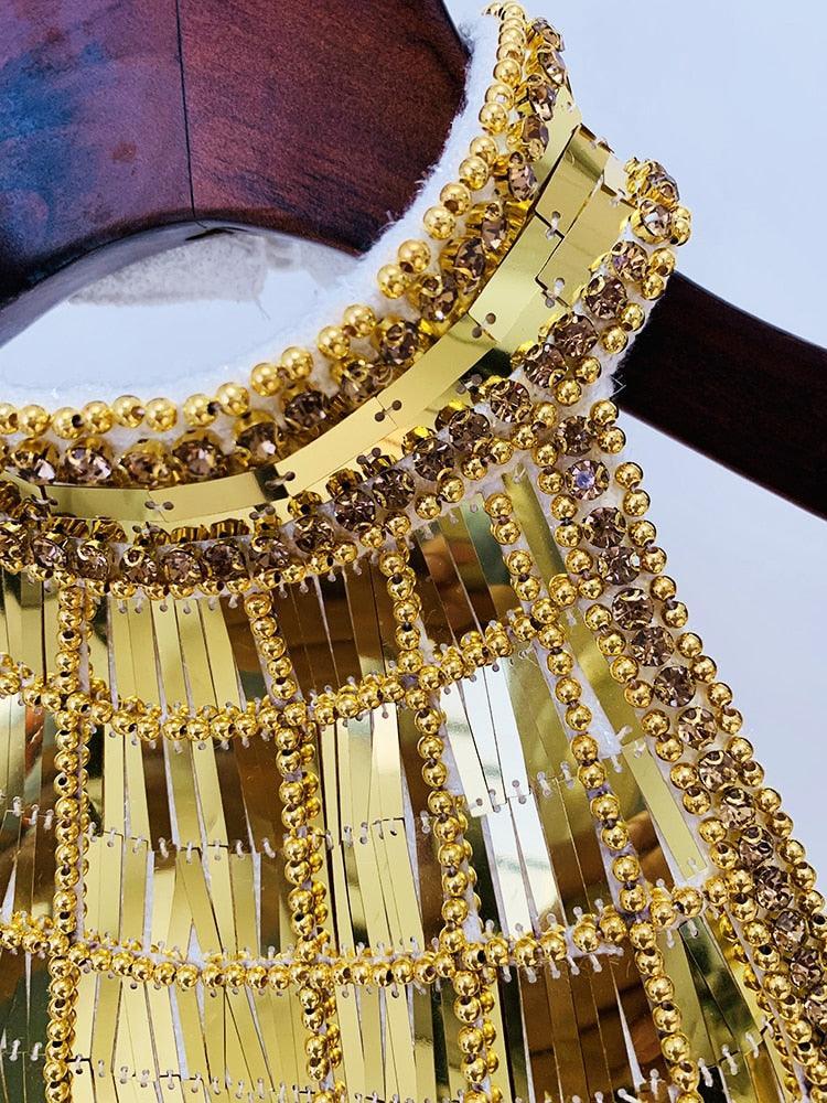 Cleo Beaded Halterneck Tweed Crop Top from The House of CO-KY - Shirts & Tops