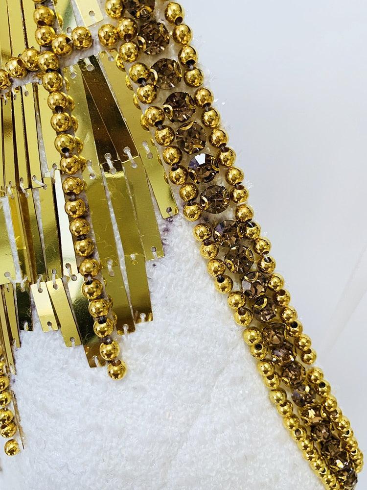 Cleo Beaded Halterneck Tweed Crop Top from The House of CO-KY - Shirts & Tops