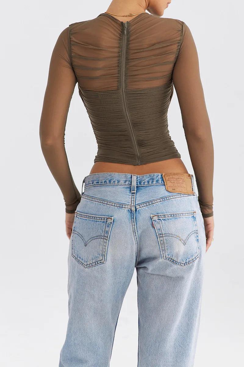 Dolores Mesh Long Sleeve Tops from The House of CO-KY - Tops