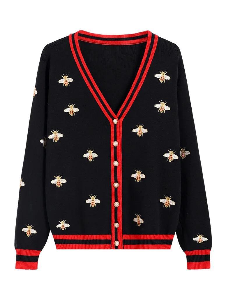 Elizabeth Bee Embroidery Cardigan from The House of CO-KY - Coats & Jackets