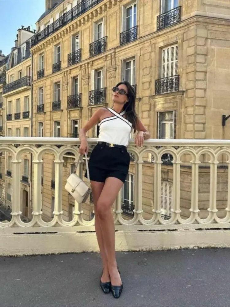 Paola Cross Collar Tank Top from The House of CO-KY - Shirts & Tops