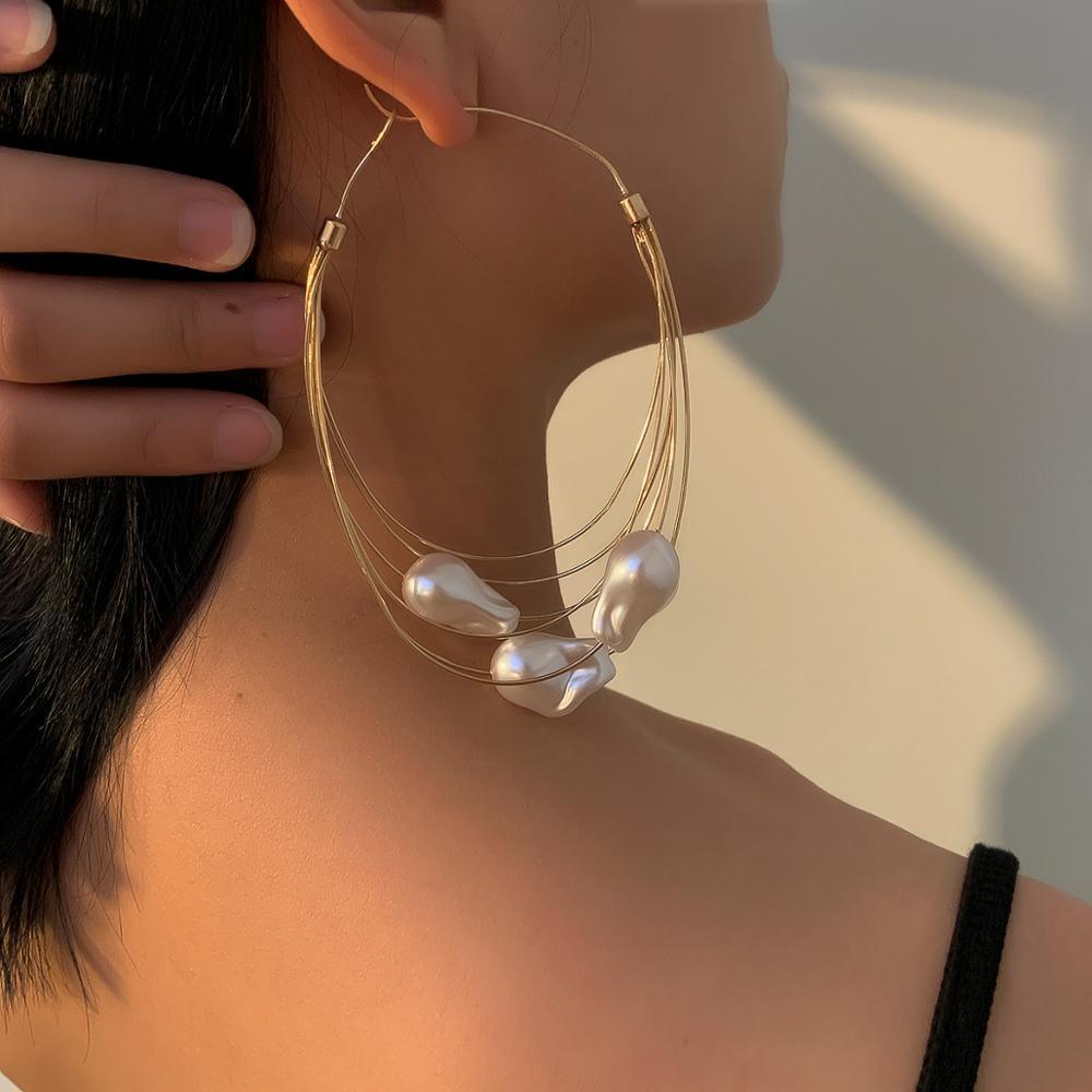 Laura Pearls Big Hoop Earrings from The House of CO-KY - Earrings