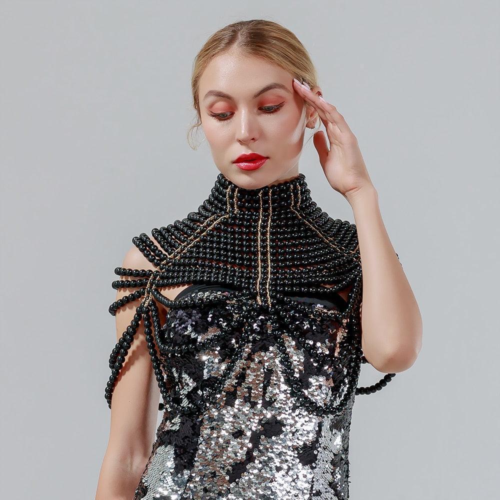 Pearl Body Chain from The House of CO-KY - Necklaces