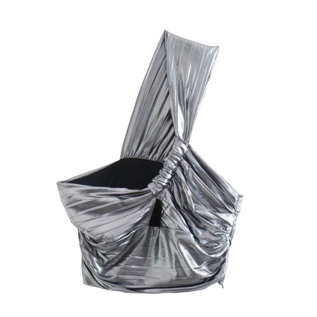 Priscilla Metallic Knotted Top from The House of CO-KY - Shirts & Tops