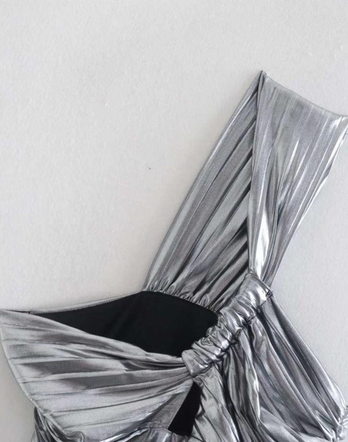 Priscilla Metallic Knotted Top from The House of CO-KY - Shirts & Tops