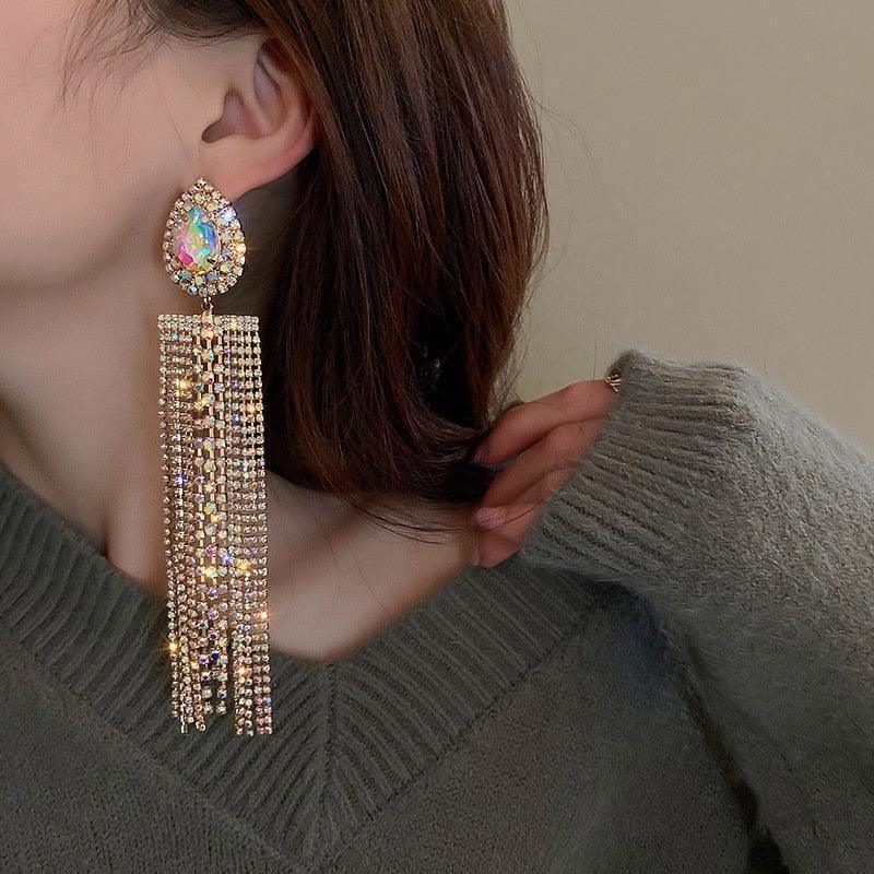 Water Drop Crystal Earrings from The House of CO-KY - Earrings