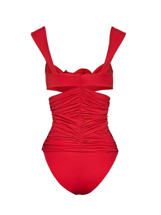 3D Flower Cutout Swimwear - Red from The House of CO-KY - Swimwear