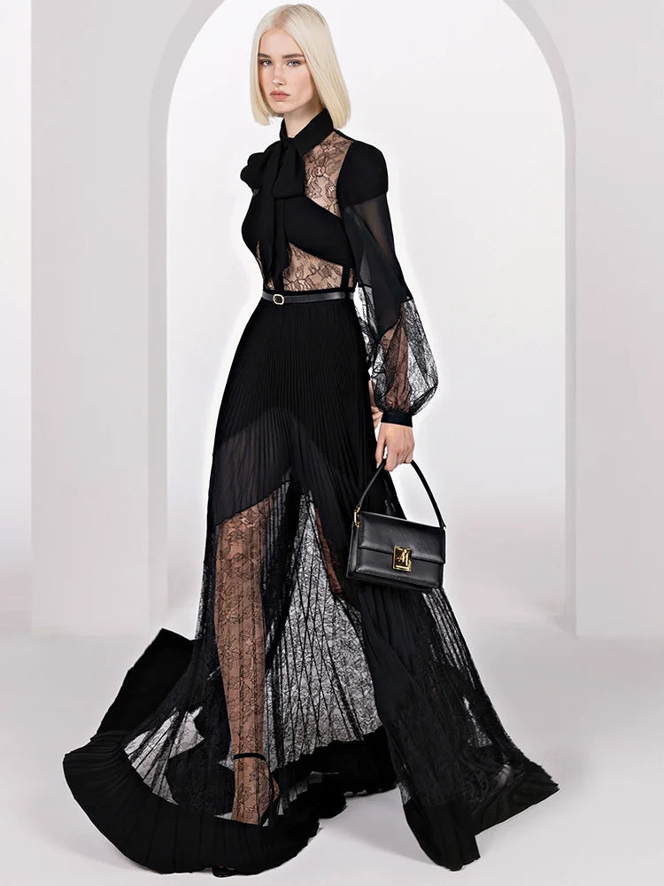 Allie Lace Pleated Dress