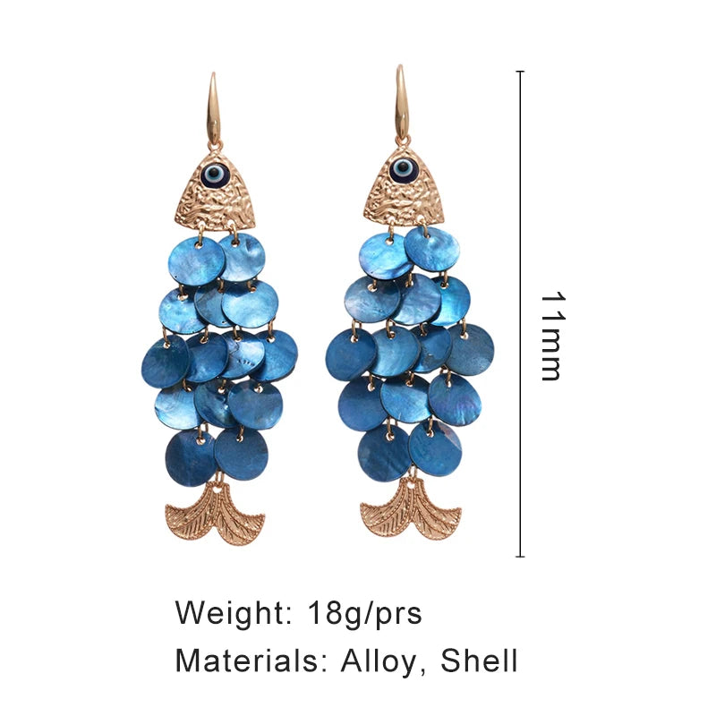 Shell Fish Hook Earrings