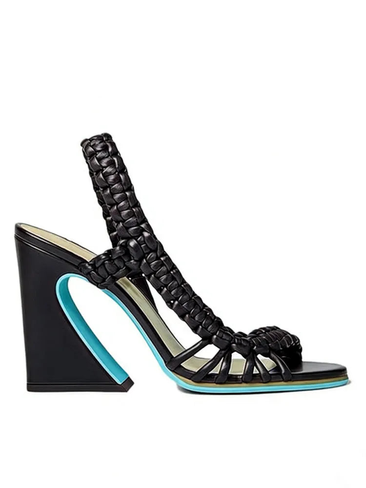 Sandra Woven Heel Sandals