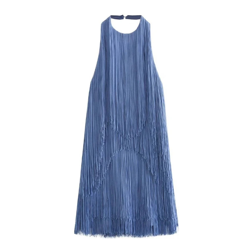 Mariela Backless Tassel Dress