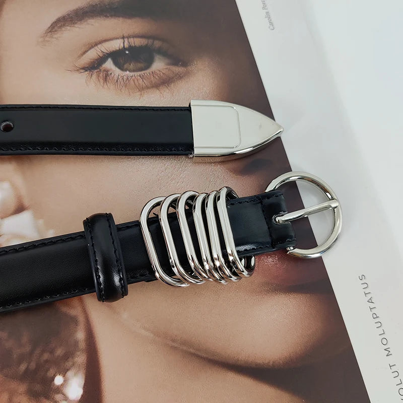 Двойной ремень из натуральной кожи