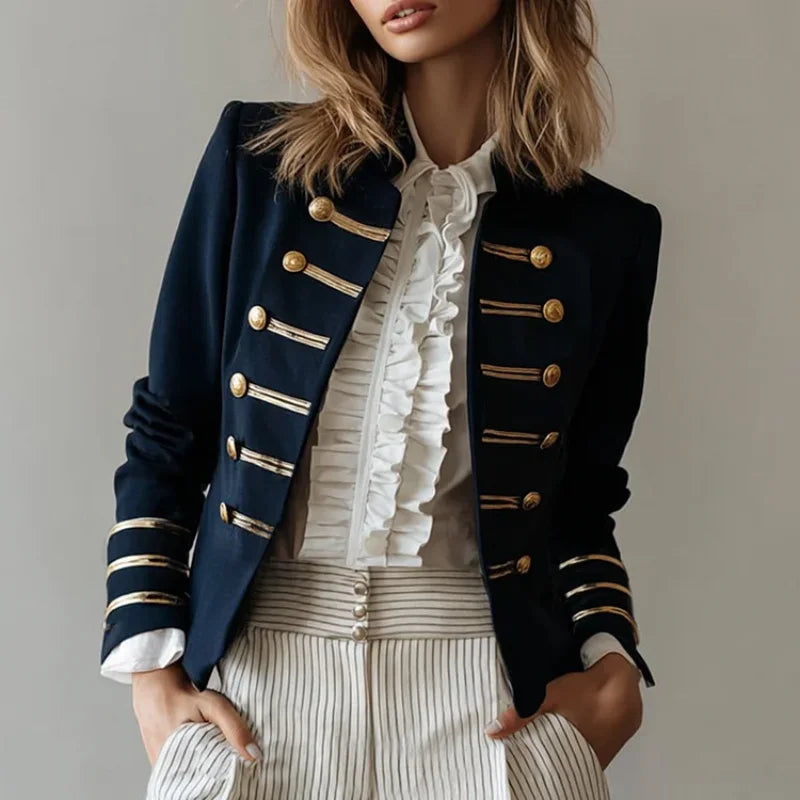 Josephine Napoleon Style Jacket — coats & jackets in navy — main view