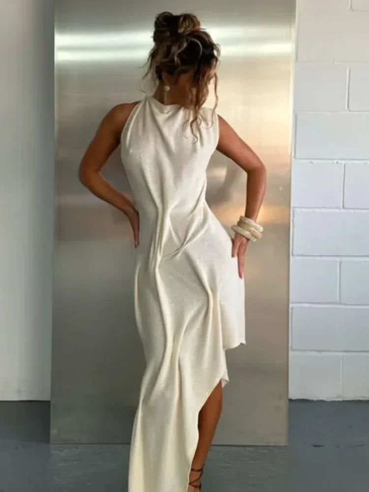 Karoline Ruched Asymmetrical Dress