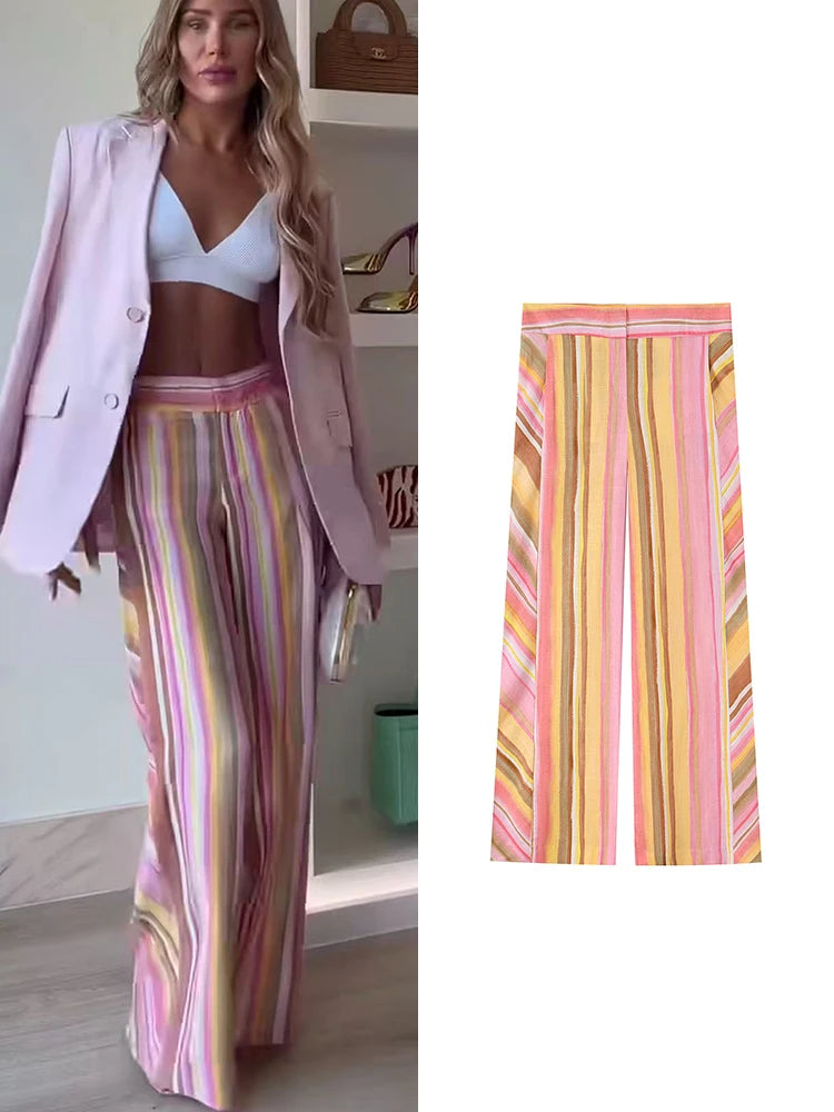 Sweet Striped Wide Leg Pants