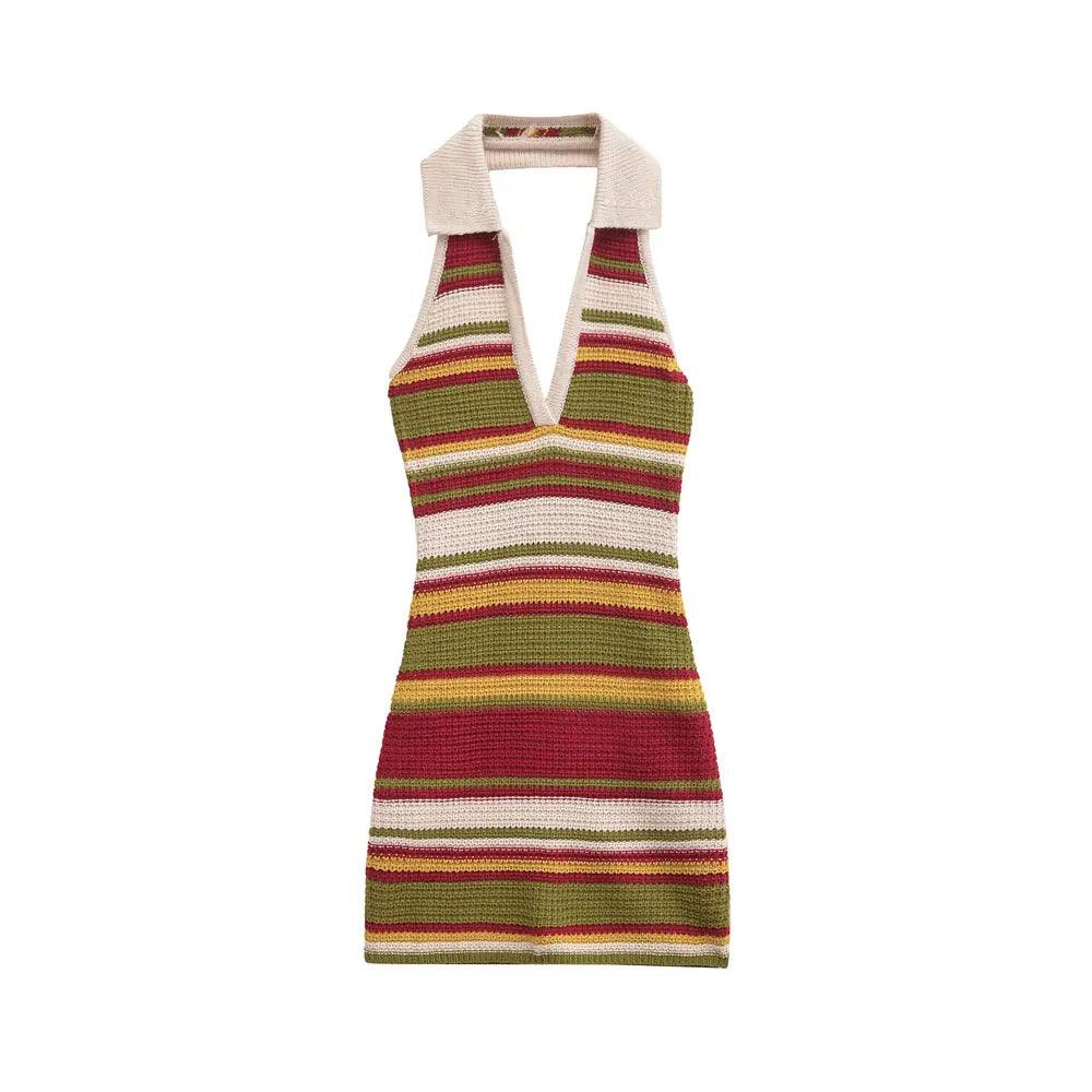 Mini abito in maglia a righe Rosalinda