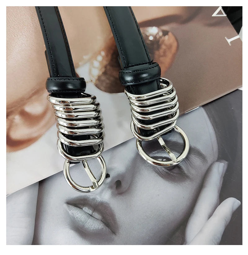 Двойной ремень из натуральной кожи