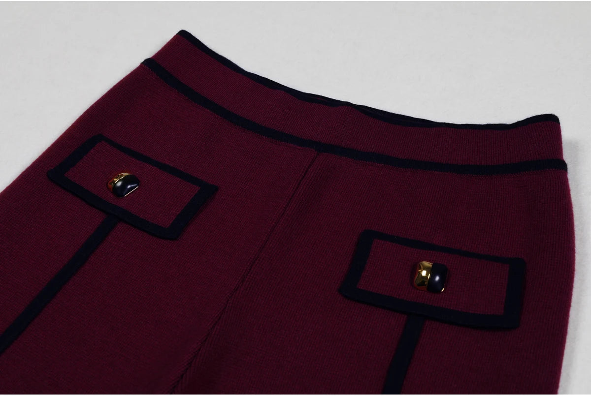 Pantaloni Claudia con finiture a contrasto