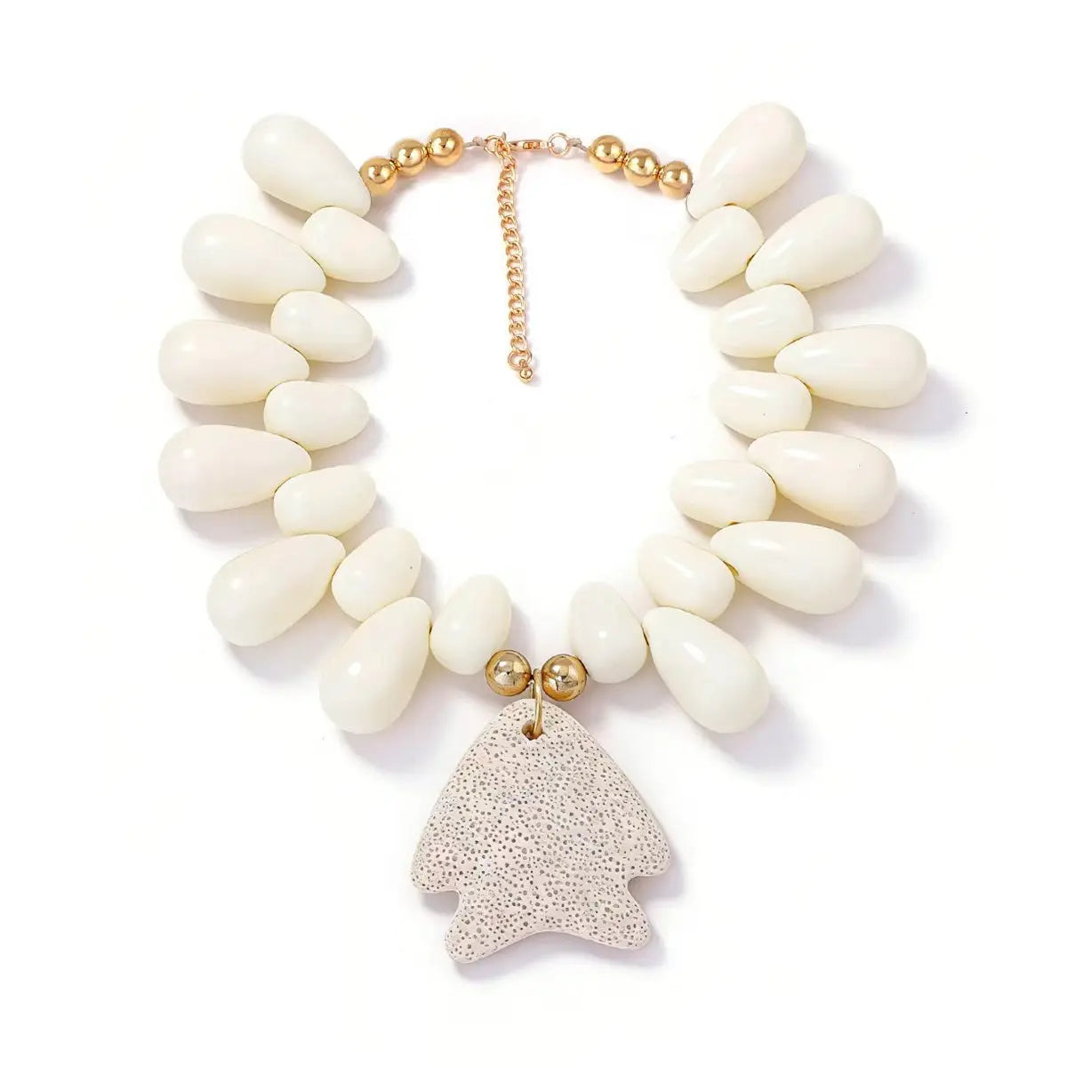 Volcanic Stone Beaded Tropical Pendant