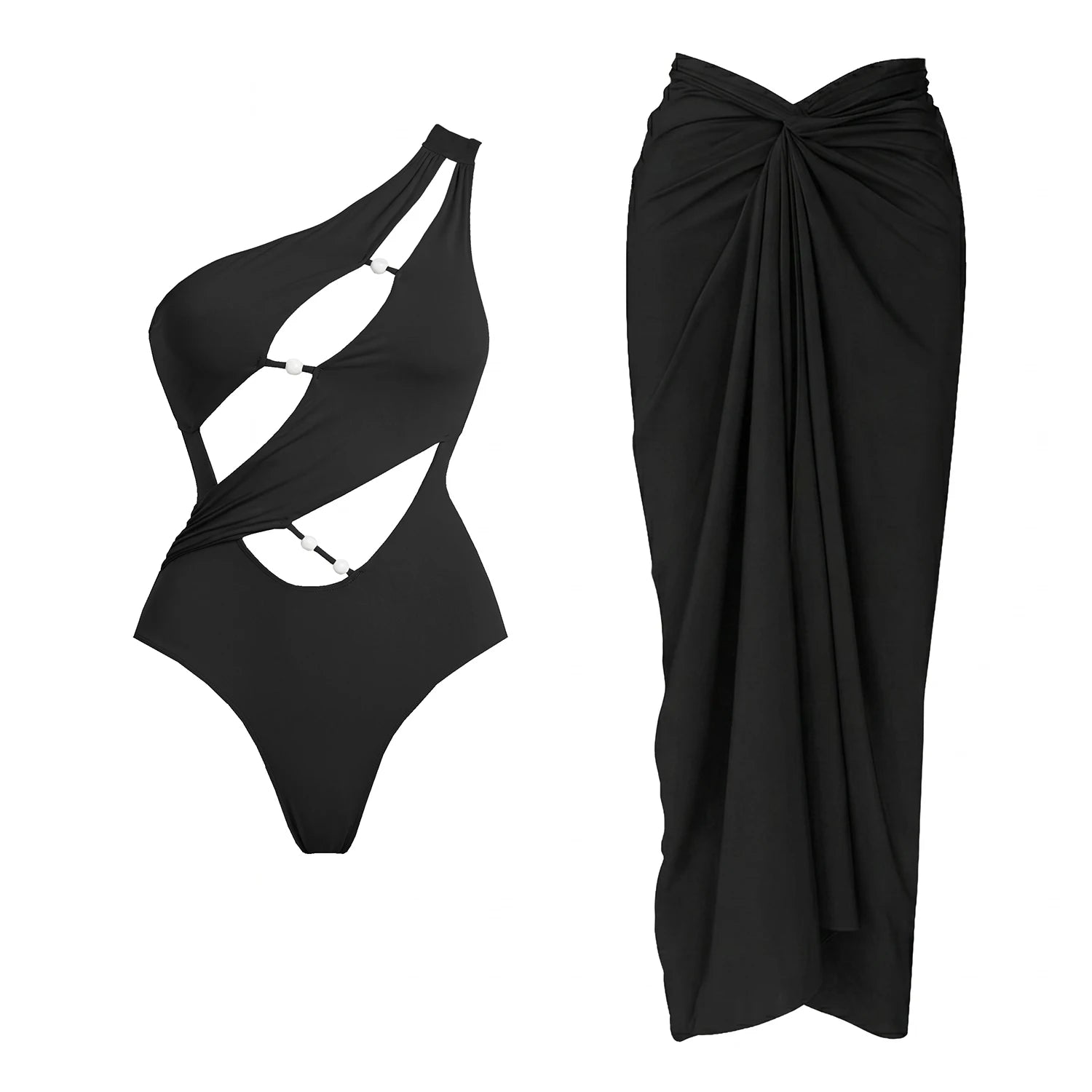 Bandeau Swimsuit & Wrap Skirt