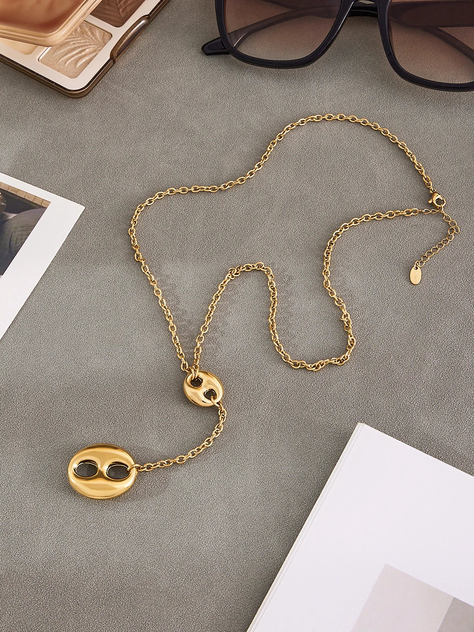 18k Gold Chain Y Necklace