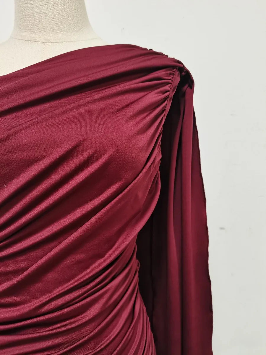 Amy One Shoulder Sheer Cape Dress