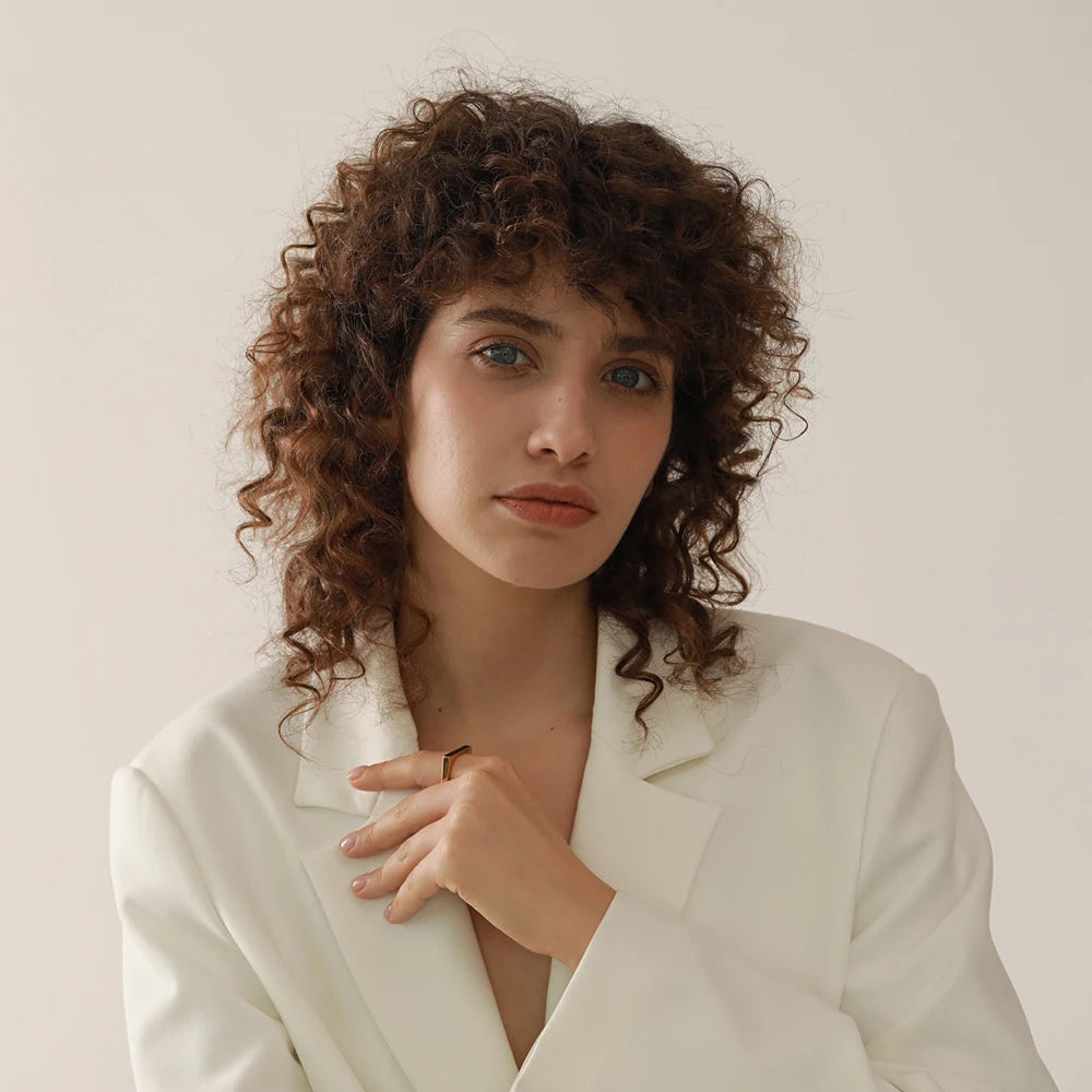 Minimalist Square Ring — rings in black — back view