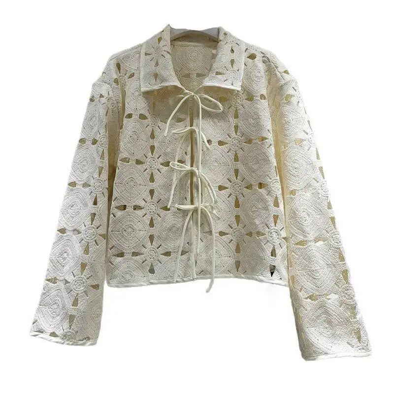 Lexy Embroidery Cardigan in cream