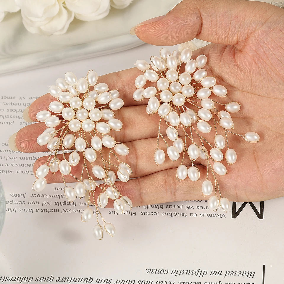 Flower Faux Pearls Earrings