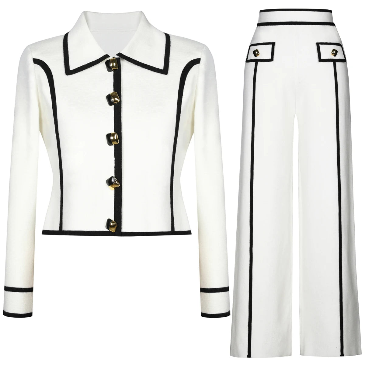 Pantaloni Claudia con finiture a contrasto