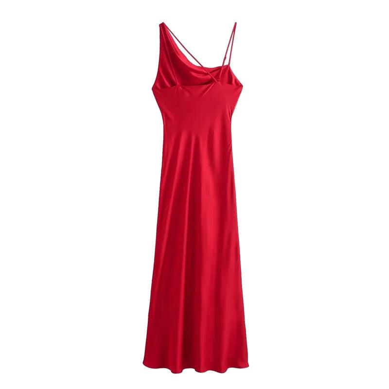 Alex Red Satin Dress from The House of CO-KY - Dresses