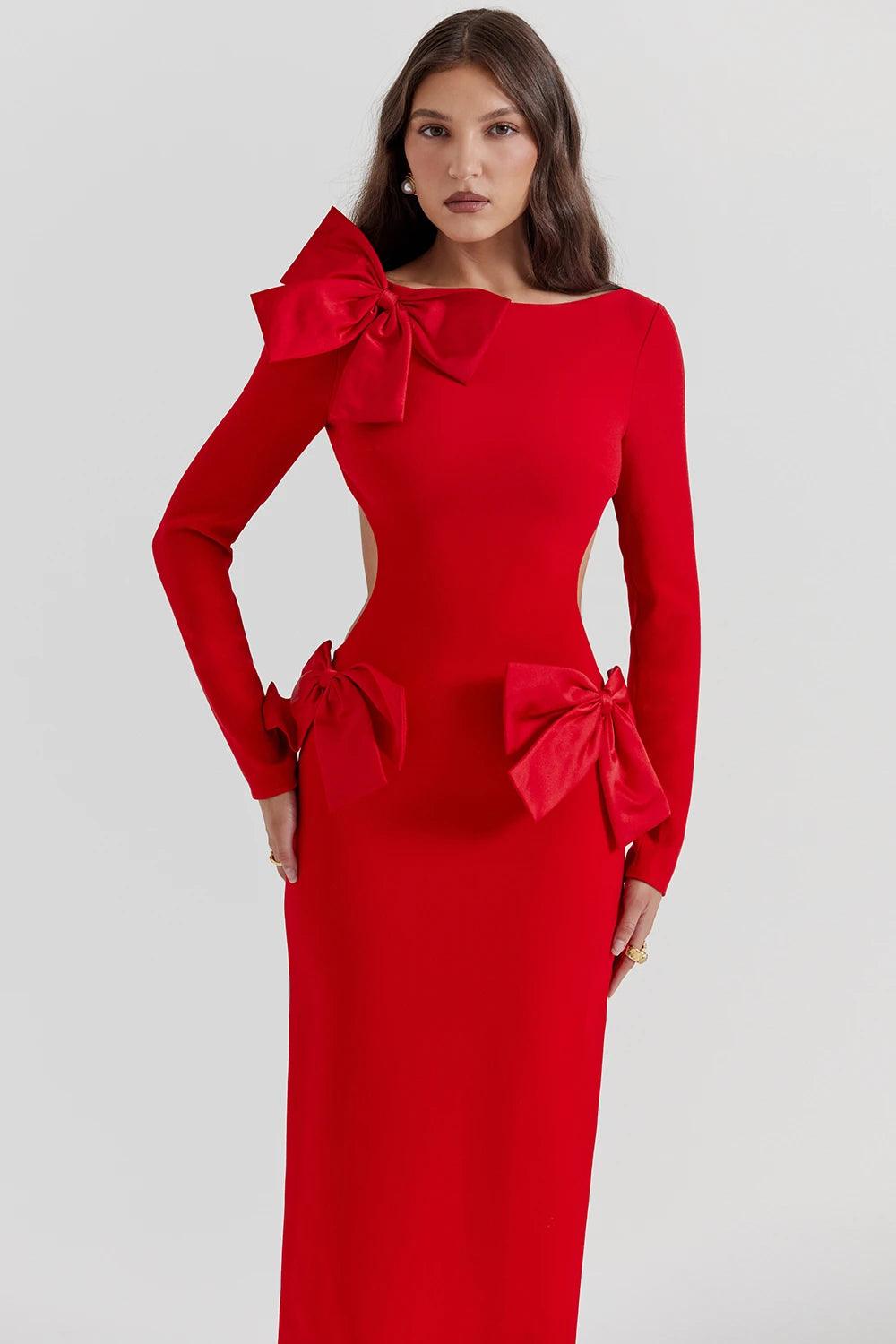 Bradley Red Zip Bow Dress from The House of CO-KY - Dresses