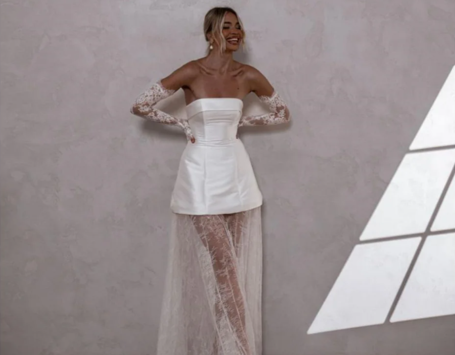 Étoile Lace Overskirt Bridal Mini Dress — The House of CO-KÝ