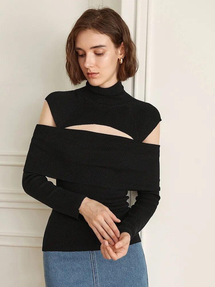 Cristina Turtleneck Cutout Top from The House of CO-KY - Tops