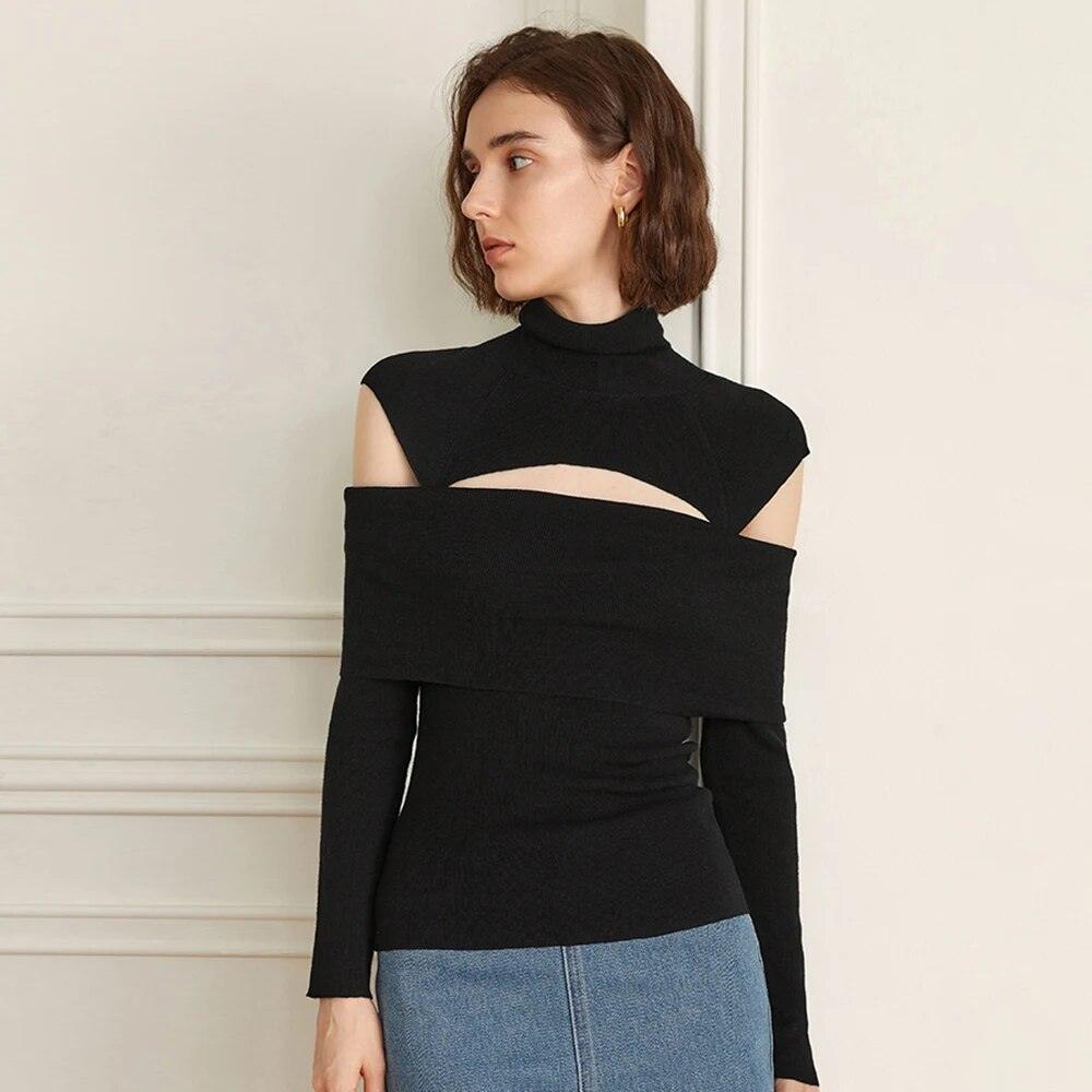 Cristina Turtleneck Cutout Top from The House of CO-KY - Tops
