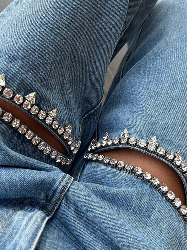 Crystal Slit Flare Jeans from The House of CO-KY - Pants