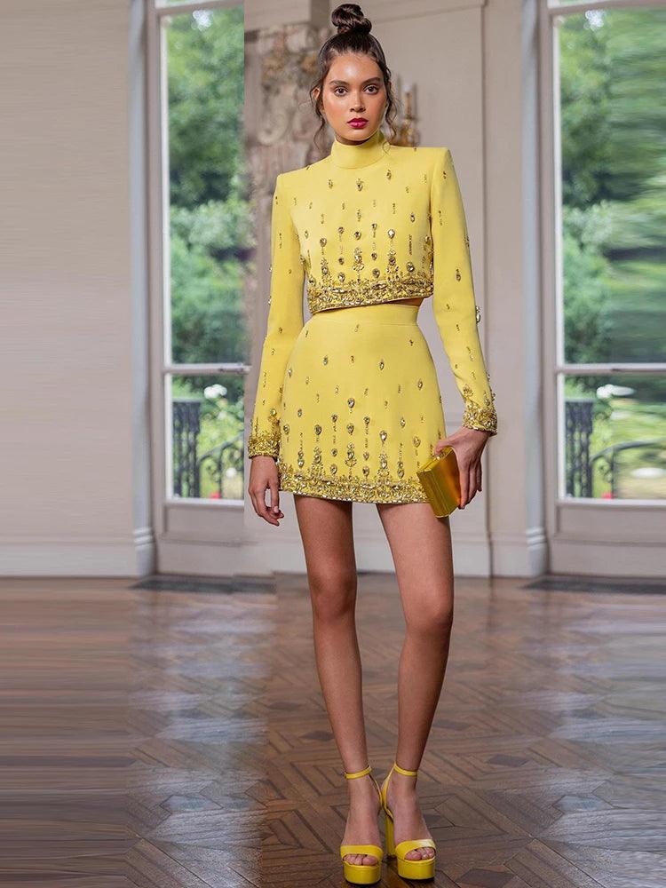 Cybil Beaded Yellow Set from The House of CO-KY - Outfit Sets