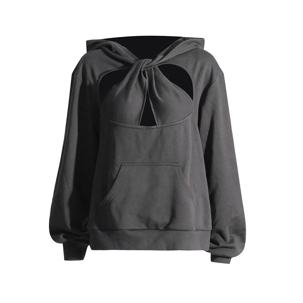 Emily Hollow Out Hooded Sweatshirt from The House of CO-KY - Coats & Jackets