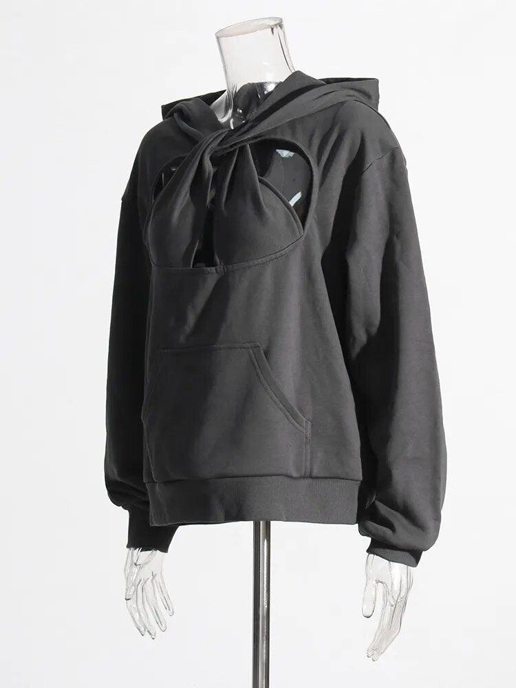Emily Hollow Out Hooded Sweatshirt from The House of CO-KY - Coats & Jackets