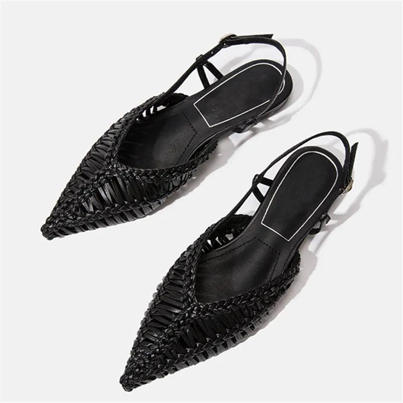 Flat Woven Slingback Flats - Black from The House of CO-KY - Shoes