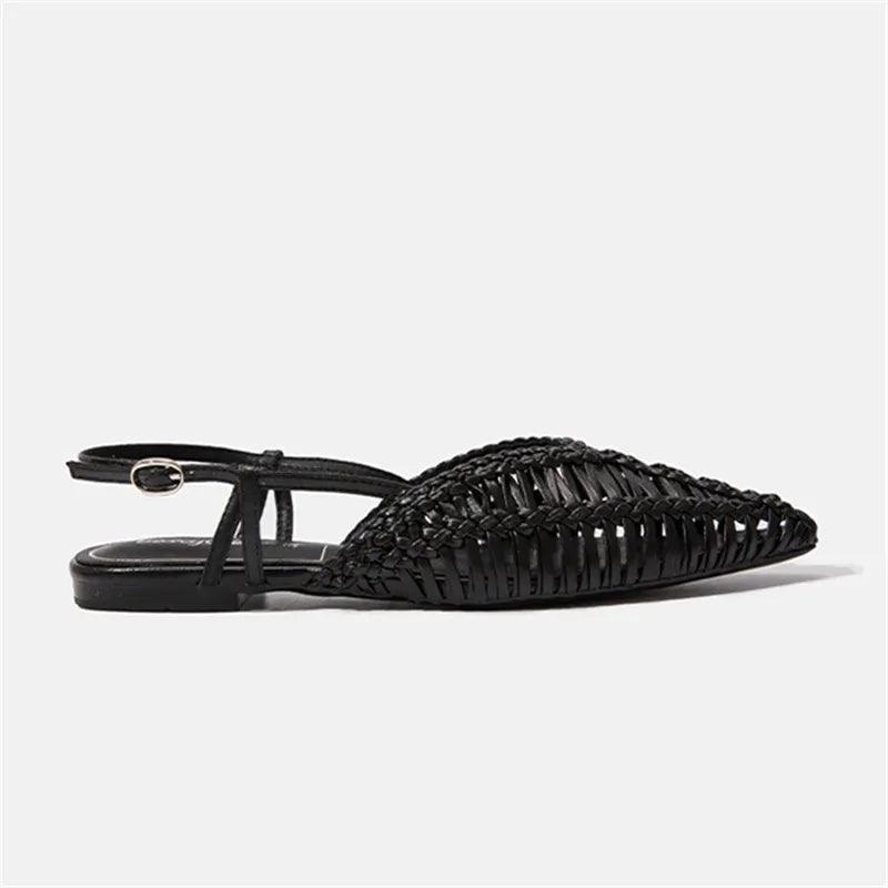Flat Woven Slingback Flats - Black from The House of CO-KY - Shoes