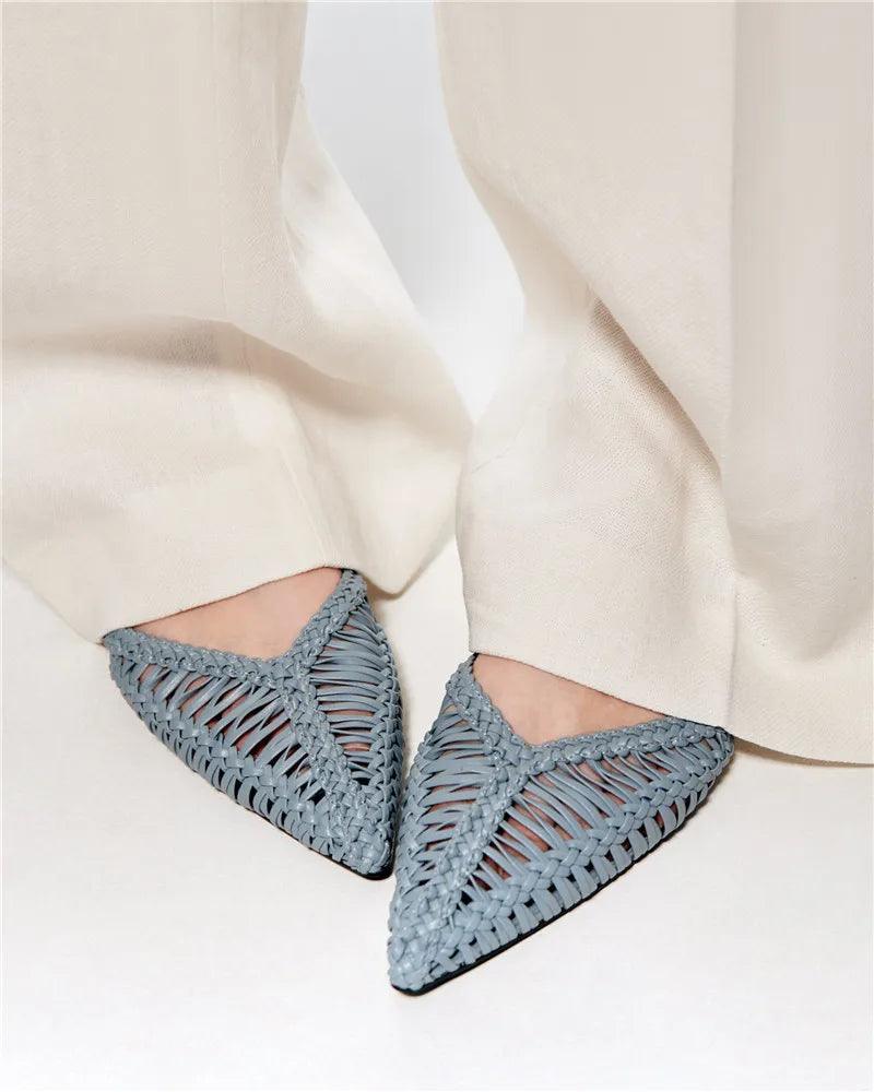 Flat Woven Slingback Flats - Sky Blue from The House of CO-KY - Shoes